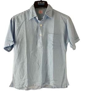 Aertex Cellular Clothing Polo Shirt Men's Medium Blue Army Wear Vintage England